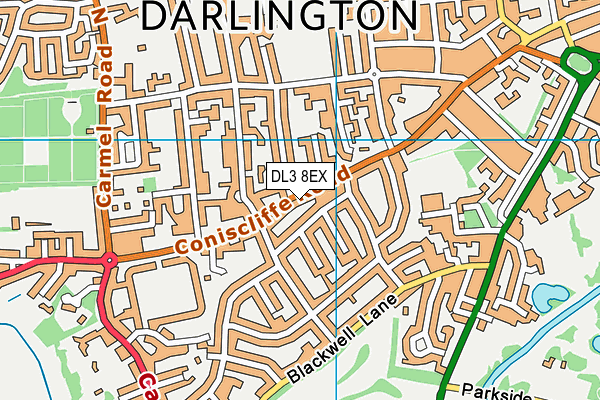 DL3 8EX map - OS VectorMap District (Ordnance Survey)