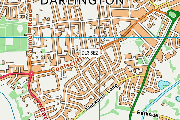 DL3 8EZ map - OS VectorMap District (Ordnance Survey)