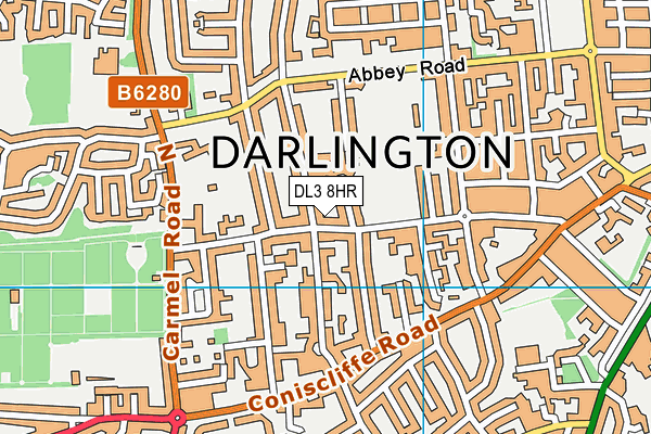DL3 8HR map - OS VectorMap District (Ordnance Survey)