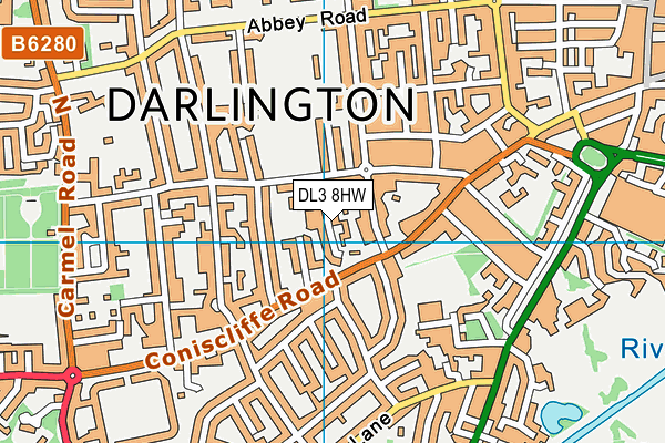 DL3 8HW map - OS VectorMap District (Ordnance Survey)