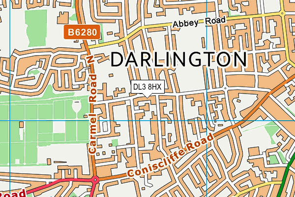 DL3 8HX map - OS VectorMap District (Ordnance Survey)