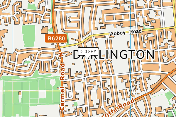 DL3 8HY map - OS VectorMap District (Ordnance Survey)