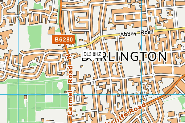 DL3 8HZ map - OS VectorMap District (Ordnance Survey)