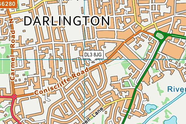 DL3 8JG map - OS VectorMap District (Ordnance Survey)