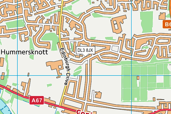 DL3 8JX map - OS VectorMap District (Ordnance Survey)