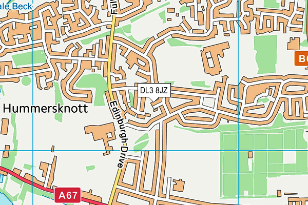 DL3 8JZ map - OS VectorMap District (Ordnance Survey)