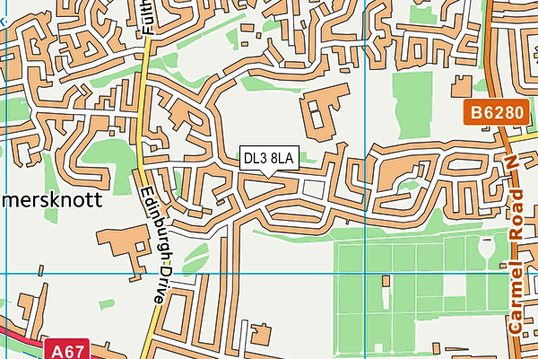 DL3 8LA map - OS VectorMap District (Ordnance Survey)