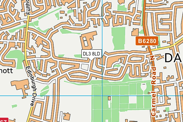 DL3 8LD map - OS VectorMap District (Ordnance Survey)