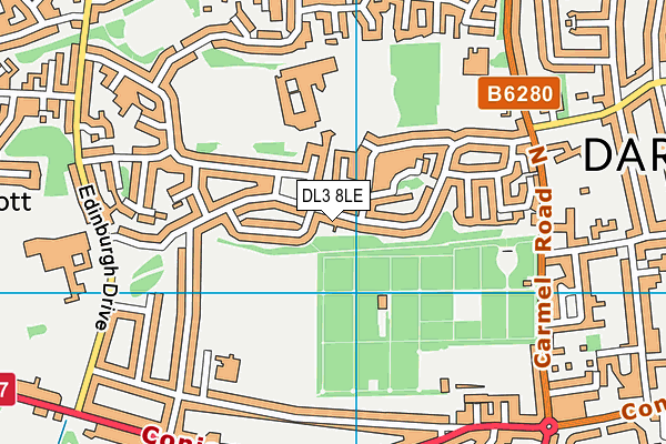 DL3 8LE map - OS VectorMap District (Ordnance Survey)