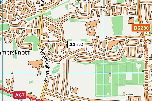 DL3 8LQ map - OS VectorMap District (Ordnance Survey)