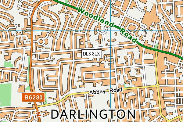 DL3 8LX map - OS VectorMap District (Ordnance Survey)