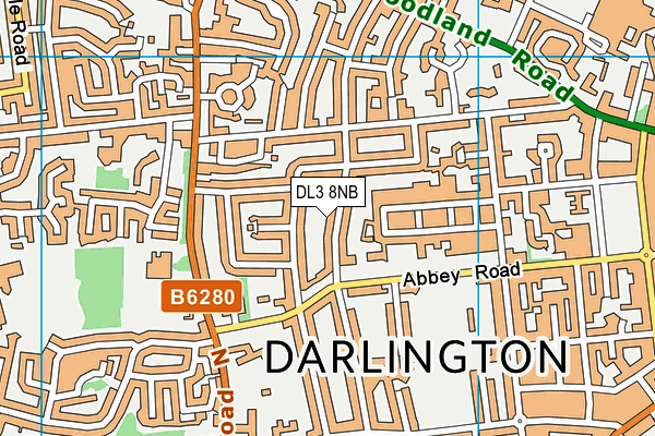 DL3 8NB map - OS VectorMap District (Ordnance Survey)