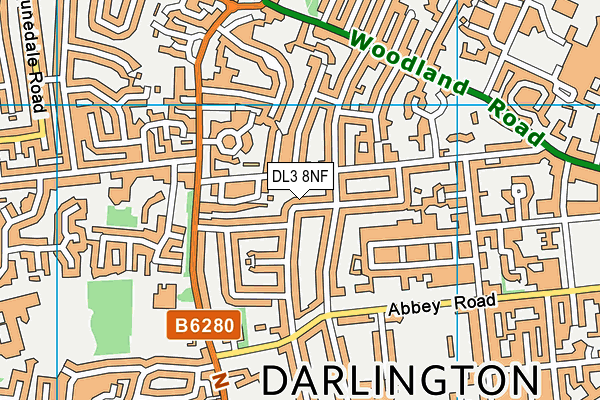DL3 8NF map - OS VectorMap District (Ordnance Survey)