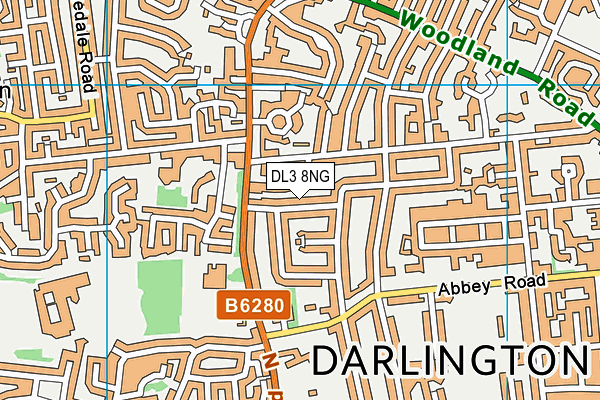 DL3 8NG map - OS VectorMap District (Ordnance Survey)