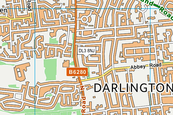 DL3 8NJ map - OS VectorMap District (Ordnance Survey)