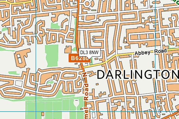 DL3 8NW map - OS VectorMap District (Ordnance Survey)