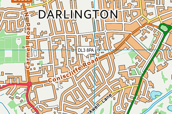 DL3 8PA map - OS VectorMap District (Ordnance Survey)
