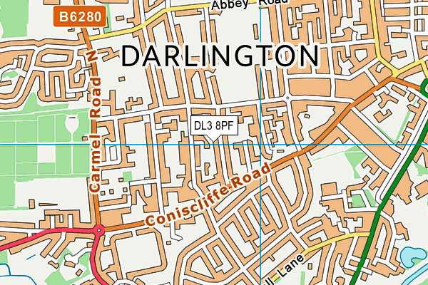 DL3 8PF map - OS VectorMap District (Ordnance Survey)