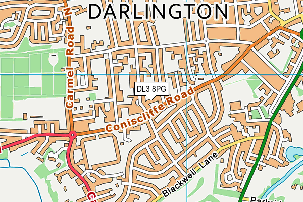 DL3 8PG map - OS VectorMap District (Ordnance Survey)