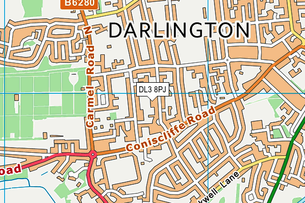 DL3 8PJ map - OS VectorMap District (Ordnance Survey)