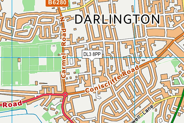 DL3 8PP map - OS VectorMap District (Ordnance Survey)