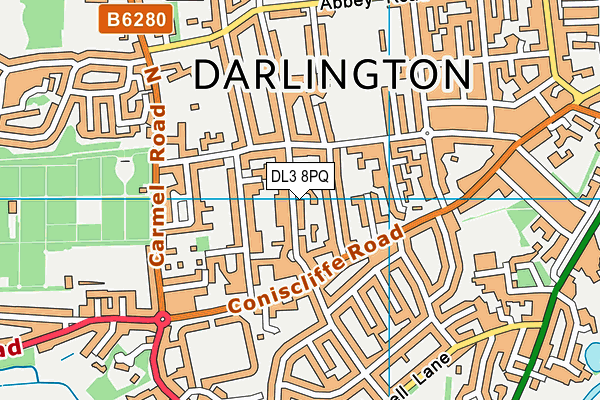 DL3 8PQ map - OS VectorMap District (Ordnance Survey)