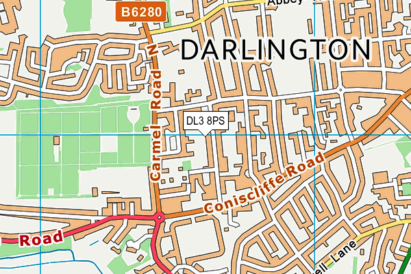 DL3 8PS map - OS VectorMap District (Ordnance Survey)