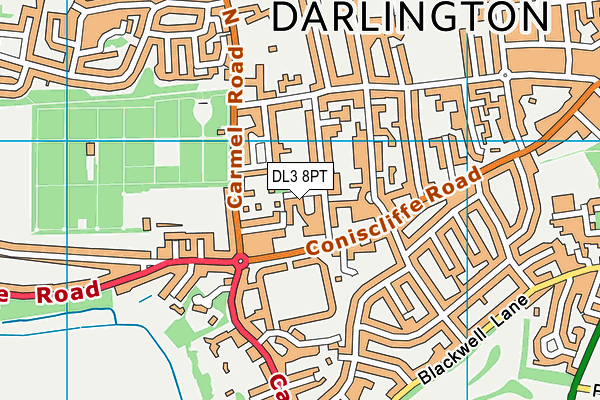 DL3 8PT map - OS VectorMap District (Ordnance Survey)