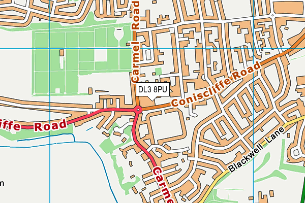 DL3 8PU map - OS VectorMap District (Ordnance Survey)