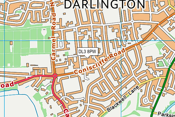 DL3 8PW map - OS VectorMap District (Ordnance Survey)