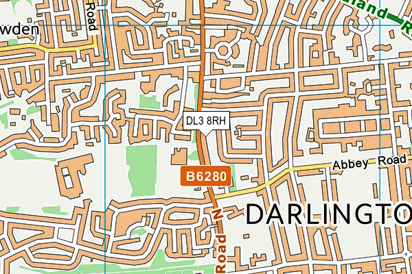 DL3 8RH map - OS VectorMap District (Ordnance Survey)