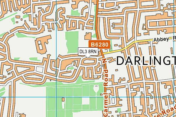 DL3 8RN map - OS VectorMap District (Ordnance Survey)