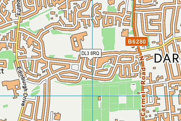 DL3 8RQ map - OS VectorMap District (Ordnance Survey)