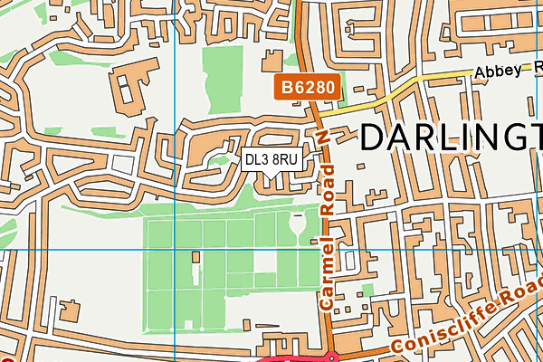 DL3 8RU map - OS VectorMap District (Ordnance Survey)