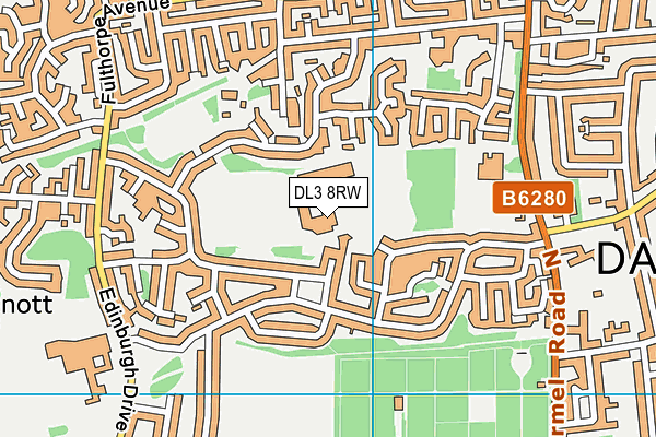 DL3 8RW map - OS VectorMap District (Ordnance Survey)