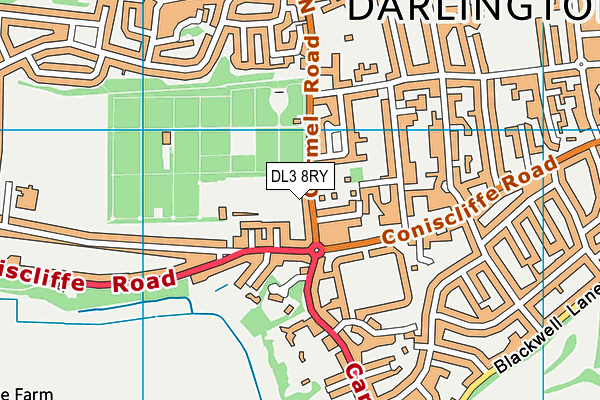 DL3 8RY map - OS VectorMap District (Ordnance Survey)