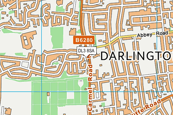 DL3 8SA map - OS VectorMap District (Ordnance Survey)