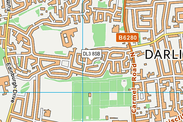 DL3 8SB map - OS VectorMap District (Ordnance Survey)