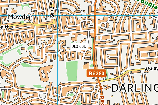 DL3 8SD map - OS VectorMap District (Ordnance Survey)