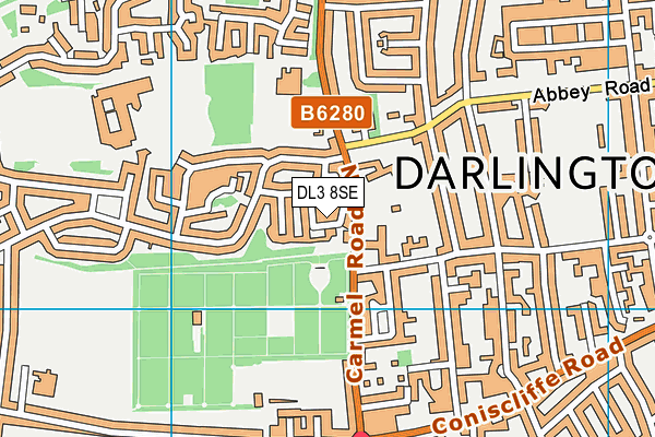 DL3 8SE map - OS VectorMap District (Ordnance Survey)