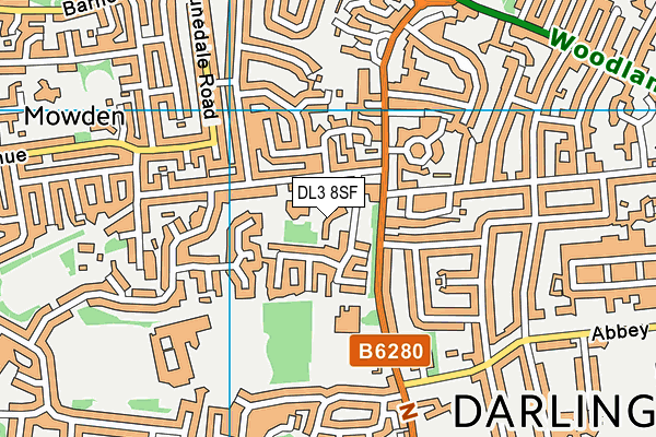 DL3 8SF map - OS VectorMap District (Ordnance Survey)