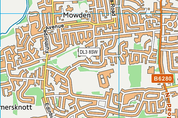 DL3 8SW map - OS VectorMap District (Ordnance Survey)