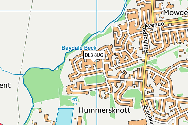 DL3 8UG map - OS VectorMap District (Ordnance Survey)