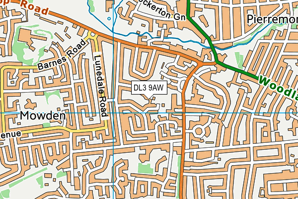 DL3 9AW map - OS VectorMap District (Ordnance Survey)