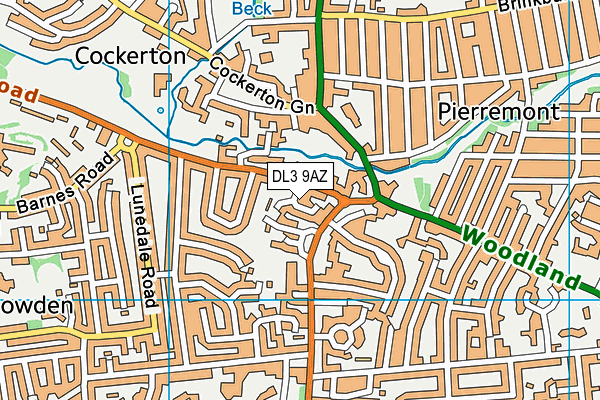 DL3 9AZ map - OS VectorMap District (Ordnance Survey)