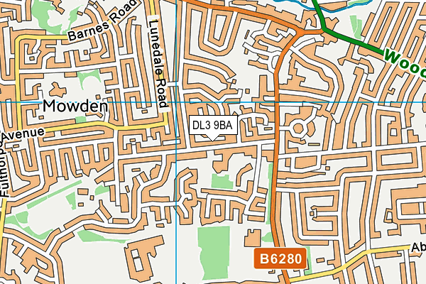 DL3 9BA map - OS VectorMap District (Ordnance Survey)