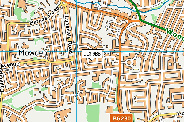 DL3 9BB map - OS VectorMap District (Ordnance Survey)