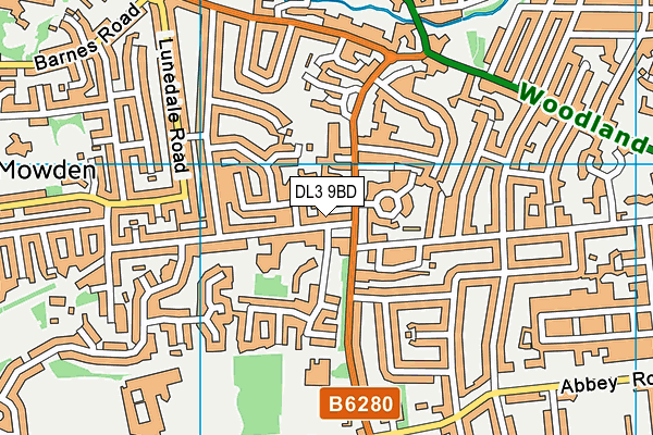 DL3 9BD map - OS VectorMap District (Ordnance Survey)