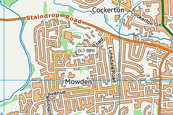 DL3 9BW map - OS VectorMap District (Ordnance Survey)