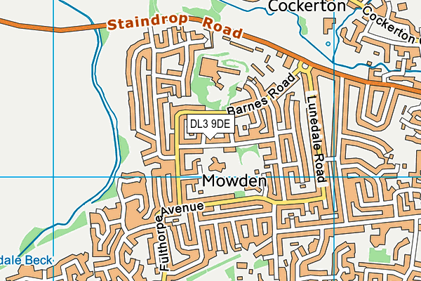 Mowden Junior School map (DL3 9DE) - OS VectorMap District (Ordnance Survey)